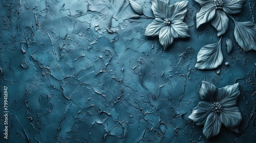 Close Up of Blue Wall With Pattern