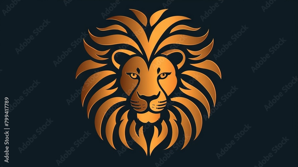Black background with gold lion's head Black background with gold lion's head