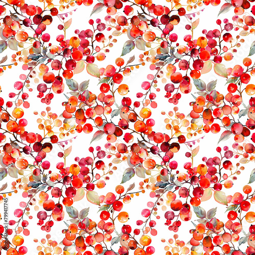 A Watercolor Painting of Berries on a White Background