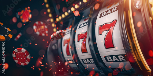 a casino machine with sevens on it photo