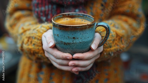 Woman Holding a Cup of Coffee