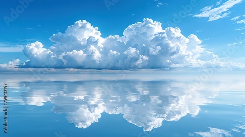  A cloud reflects on water below