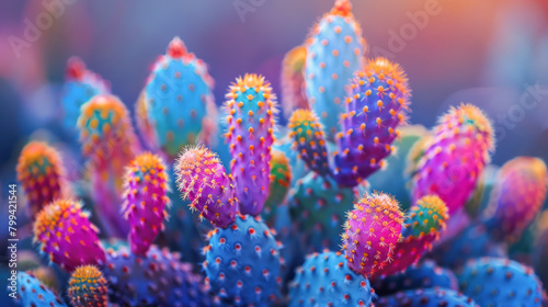 Colorful cactus plants in a garden