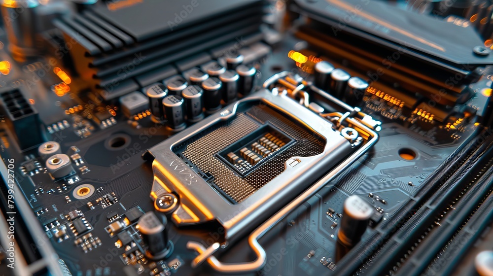 Unveiling the Power of AI Intricate Macro Image of CuttingEdge Chipsets on Motherboard Unveiling the Power of AI Intricate Macro Image of CuttingEdge Chipsets on Motherboard