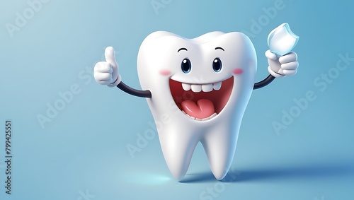 White cute funny smiling tooth characters with faces. Teeth care and stomatology concept.