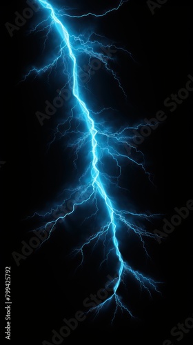 Cyan lightning, isolated on a black background vector illustration glowing cyan electric flash thunder lighting blank empty pattern with copy space