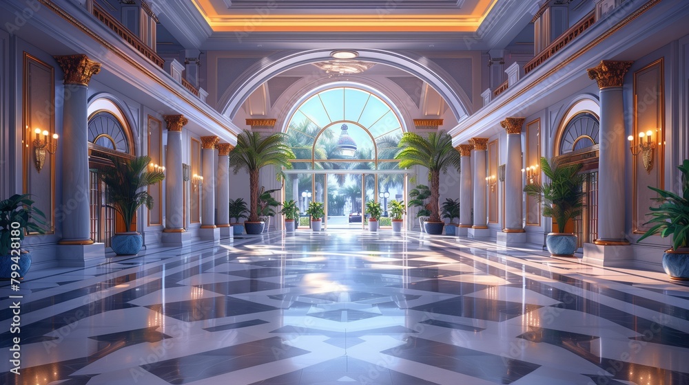 Hospital Lobby with Grand Entrance - Exquisite