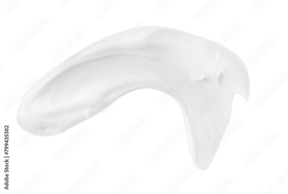Sample of body care cream isolated on white, top view Sample of body care cream isolated on white, top view