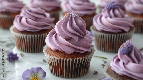 Ube Cupcakes A Colorful and Delicious D Rendered Dessert Creation