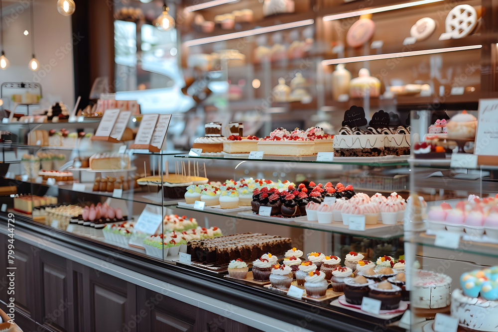 Contemporary Assembly of Delectable Delights in an Upscale Cake Shop