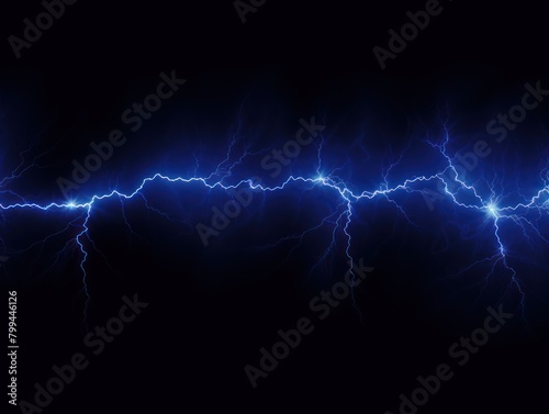 Indigo lightning, isolated on a black background vector illustration glowing indigo electric flash thunder lighting blank empty pattern with copy space