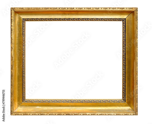Obraz na płótnie Gilded antique painting frame with transparent background. (png image) w salonie