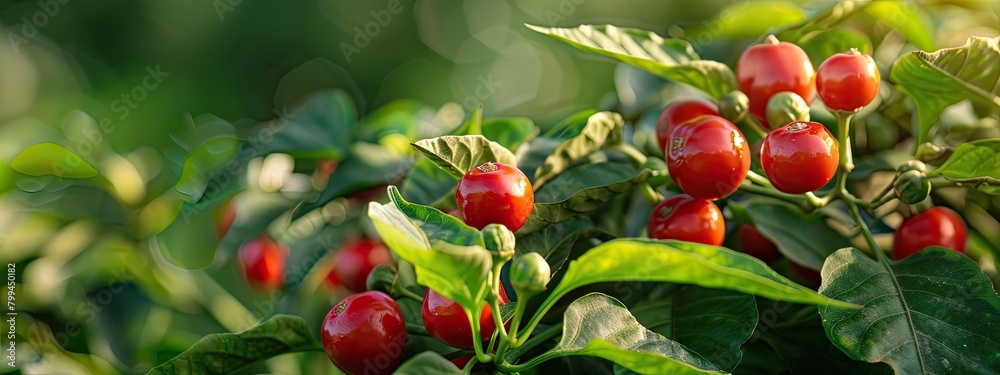 peppers grow on the farm. selective focus