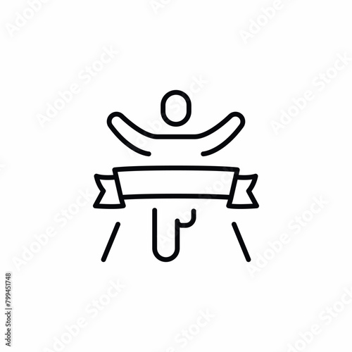running finish tape success icon