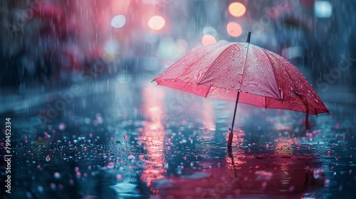 Wallpaper Mural Red Umbrella in Middle of Garden Torontodigital.ca