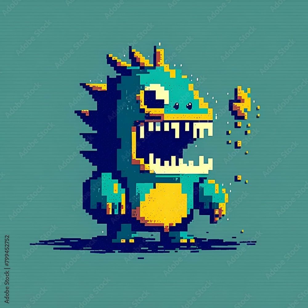 Obraz premium A monster pixel art