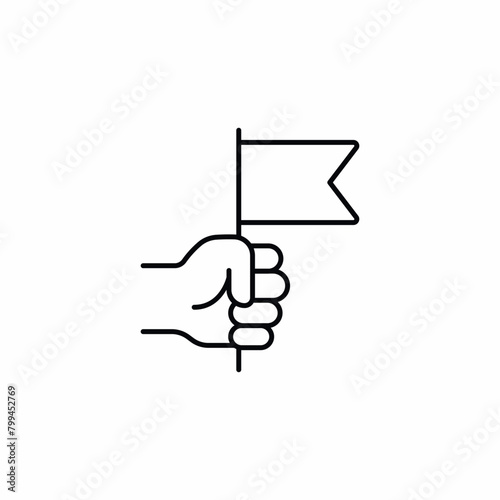 flag in hand rise icon