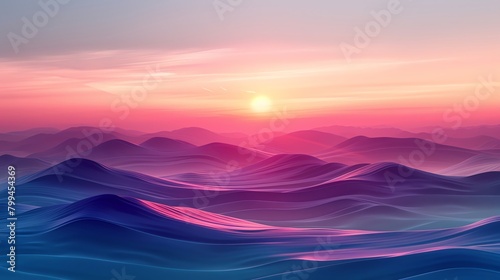 Gradient patterns fading from dusk to dawn colors, a serene and peaceful background © Nawarit