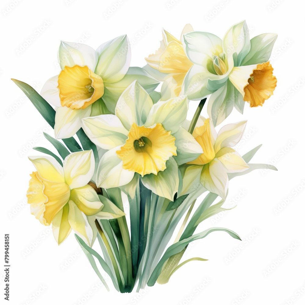 A bouquet of yellow and white flowers with green stems A bouquet of yellow and white flowers with green stems