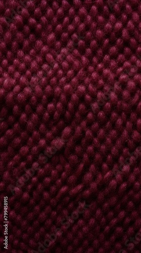 Maroon close-up of monochrome carpet texture background from above. Texture tight weave carpet blank empty pattern with copy space for product 