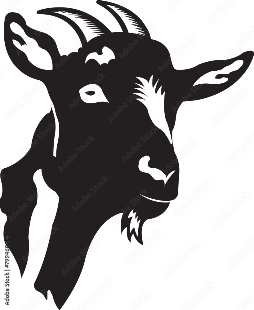 Goat head hand drawn illustration on white vector Goat head hand drawn illustration on white vector