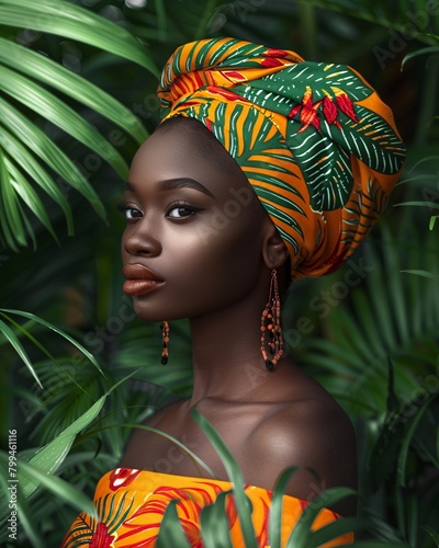 portrait of African woman from tribe