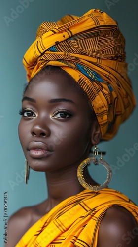 portrait of African woman from tribe photo