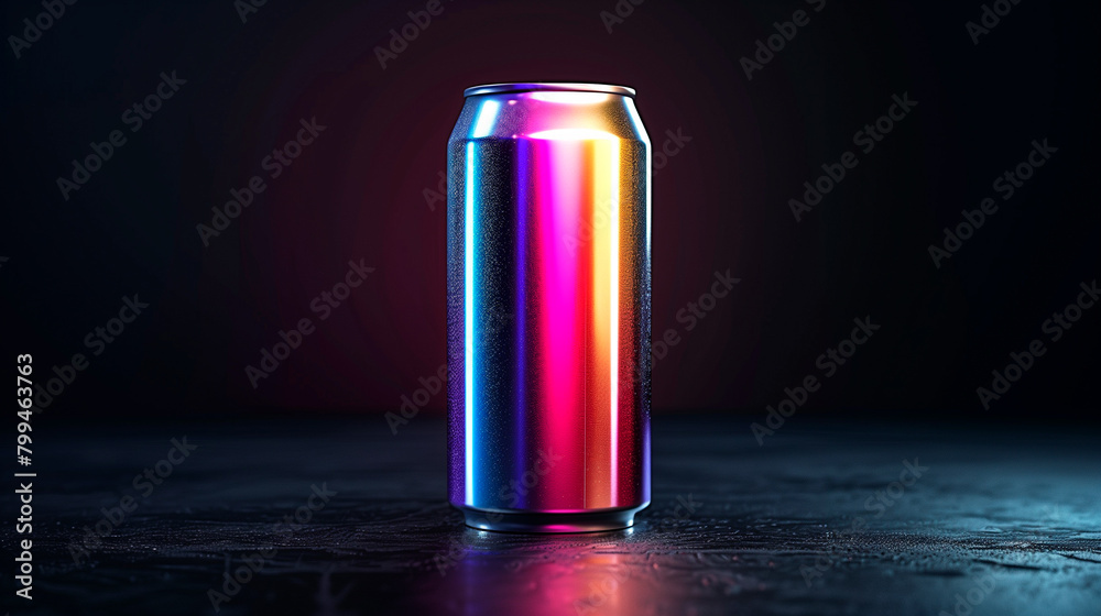 Vibrant and neon blank aluminium beverage can