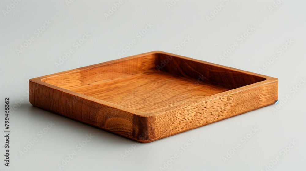 a wooden serving tray on white background a wooden serving tray on white background
