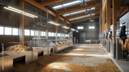Smart Livestock Management Automated Feed Dispensers and Digital Monitoring in Modern Barn