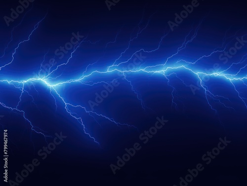 Navy blue lightning, isolated on a black background vector illustration glowing navy blue electric flash thunder lighting blank empty pattern with copy space