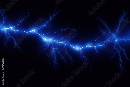 Navy blue lightning, isolated on a black background vector illustration glowing navy blue electric flash thunder lighting blank empty pattern with copy space