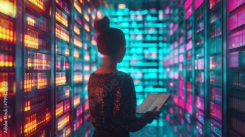 Wallpaper Mural Digital Librarian Harnessing the Power of Glowing Servers to Organize SEO Content Efficiently Torontodigital.ca