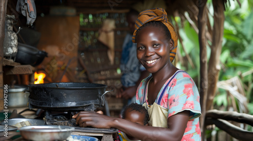 A parent working multiple jobs to provide for their family, their unwavering determination shining through as they strive to create a better life. © P