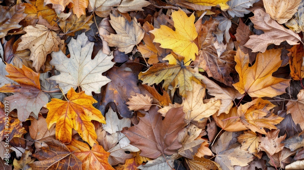 Dead leaves turning slightly brown in a pile typically signify a natural decomposition process Dead leaves turning slightly brown in a pile typically signify a natural decomposition process