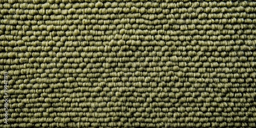Olive close-up of monochrome carpet texture background from above. Texture tight weave carpet blank empty pattern with copy space for product 