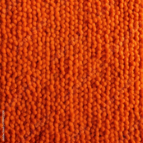 Orange close-up of monochrome carpet texture background from above. Texture tight weave carpet blank empty pattern with copy space for product 