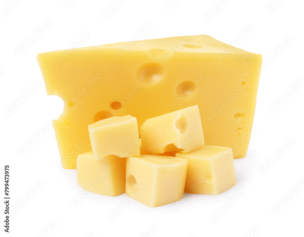 Cut fresh delicious cheese isolated on white Cut fresh delicious cheese isolated on white