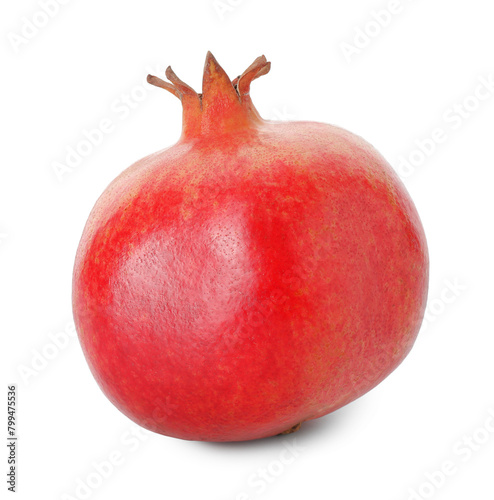 Fotografija One fresh ripe pomegranate isolated on white