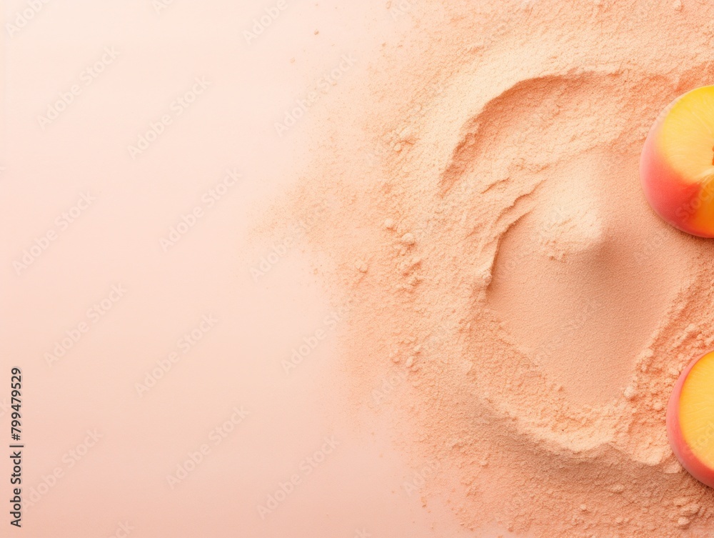 Peach powder background texture with copy space for text or product, flat lay seamless vector illustration pattern template for website banner