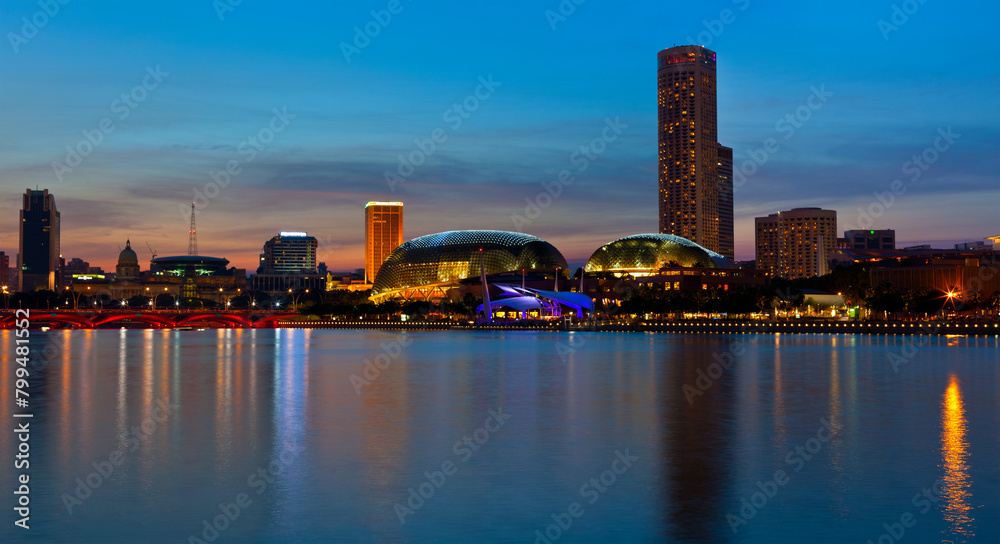 Singapore skyline evening