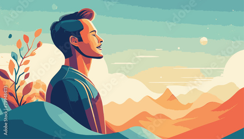 Serene Contemplation: Balancing Positivity and Mental Health