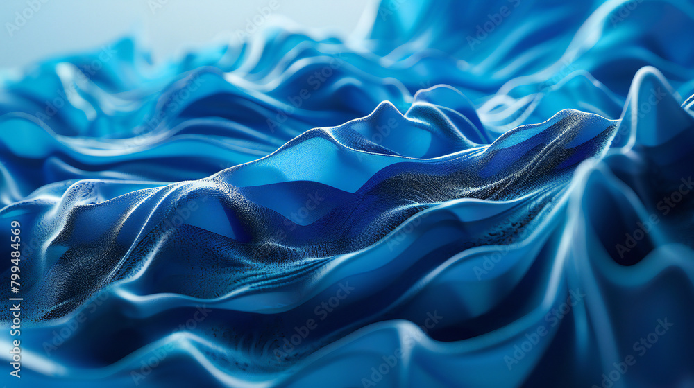 Obraz premium Intertwining Blue Waves: A Dynamic and Mesmerizing Abstract Background