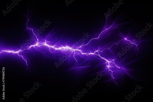 Purple lightning, isolated on a black background vector illustration glowing purple electric flash thunder lighting blank empty pattern with copy space