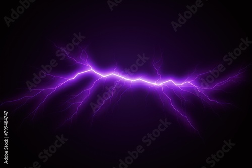 Purple lightning, isolated on a black background vector illustration glowing purple electric flash thunder lighting blank empty pattern with copy space © GalleryGlider
