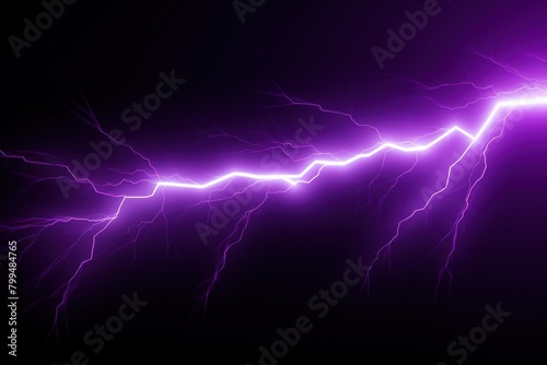 Purple lightning  isolated on a black background vector illustration glowing purple electric flash thunder lighting blank empty pattern with copy space