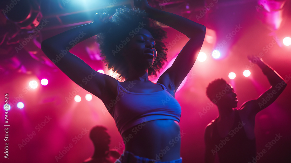 Graceful Dancer Captivating the Night: A Stunning Performance at a Late-Night Club Graceful Dancer Captivating the Night: A Stunning Performance at a Late-Night Club