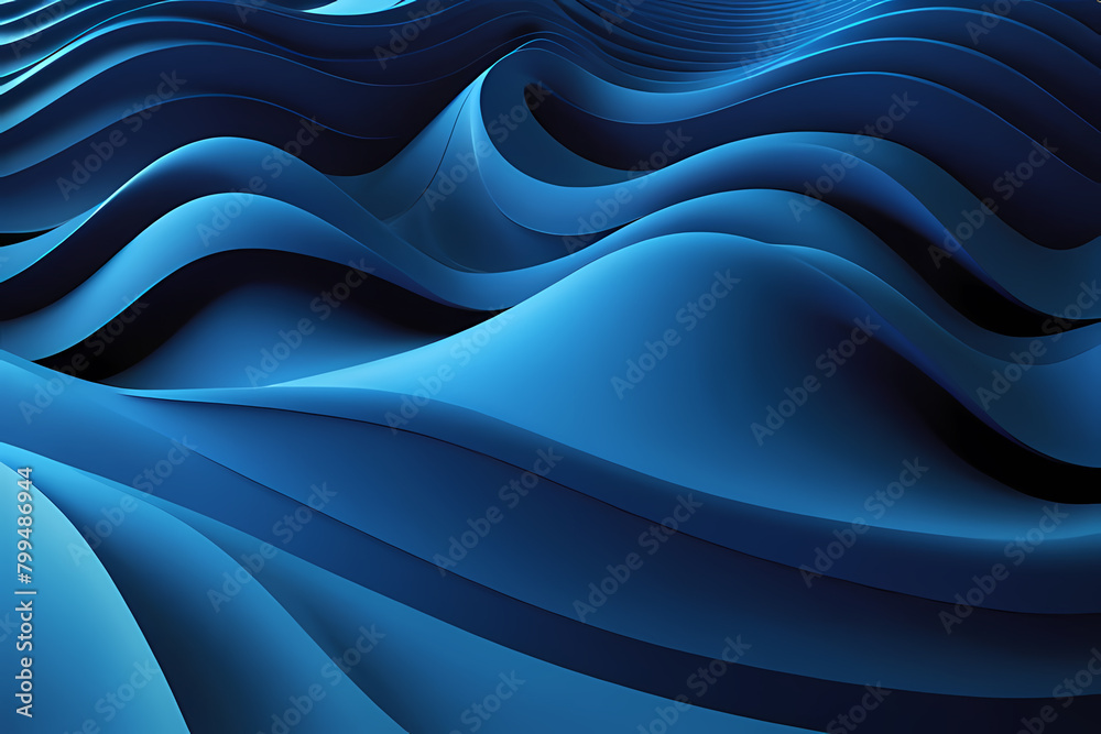 Abstract blue wavy lines flowing smooth curve gold gradient color in concept of luxury, technology, modern. Abstract blue wavy lines flowing smooth curve gold gradient color in concept of luxury, technology, modern.