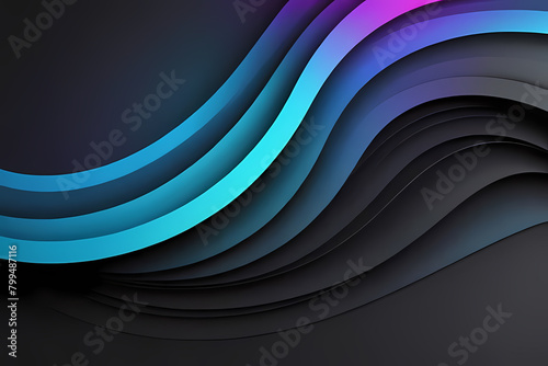 Abstract blue wavy lines flowing smooth curve gold gradient color in concept of luxury  technology  modern.