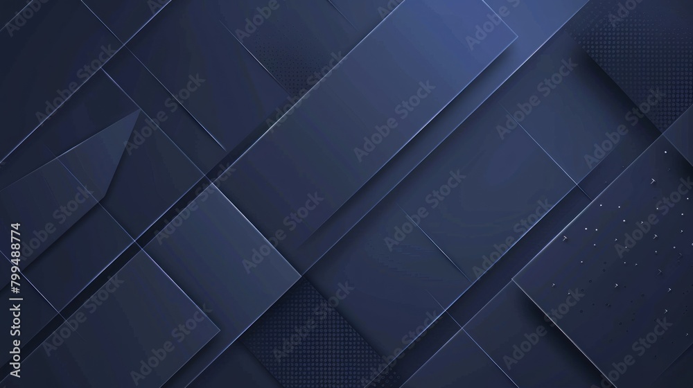 Dark blue abstract geometric background, composition of square shapes with shadows Dark blue abstract geometric background, composition of square shapes with shadows
